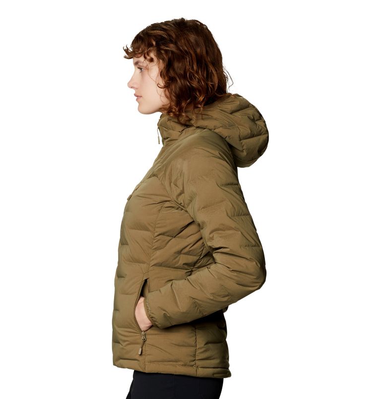 Women's Super/DS Stretchdown Hooded Jacket, Color: Raw Clay