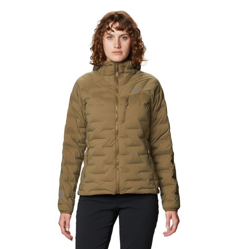 Thumbnail: Women's Super/DS Stretchdown Hooded Jacket, Color: Raw Clay, image 1