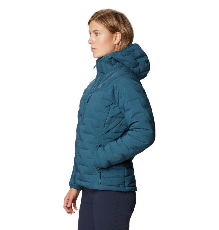 Women's Super/DS Stretchdown Hooded Jacket, Color: Icelandic, image 3
