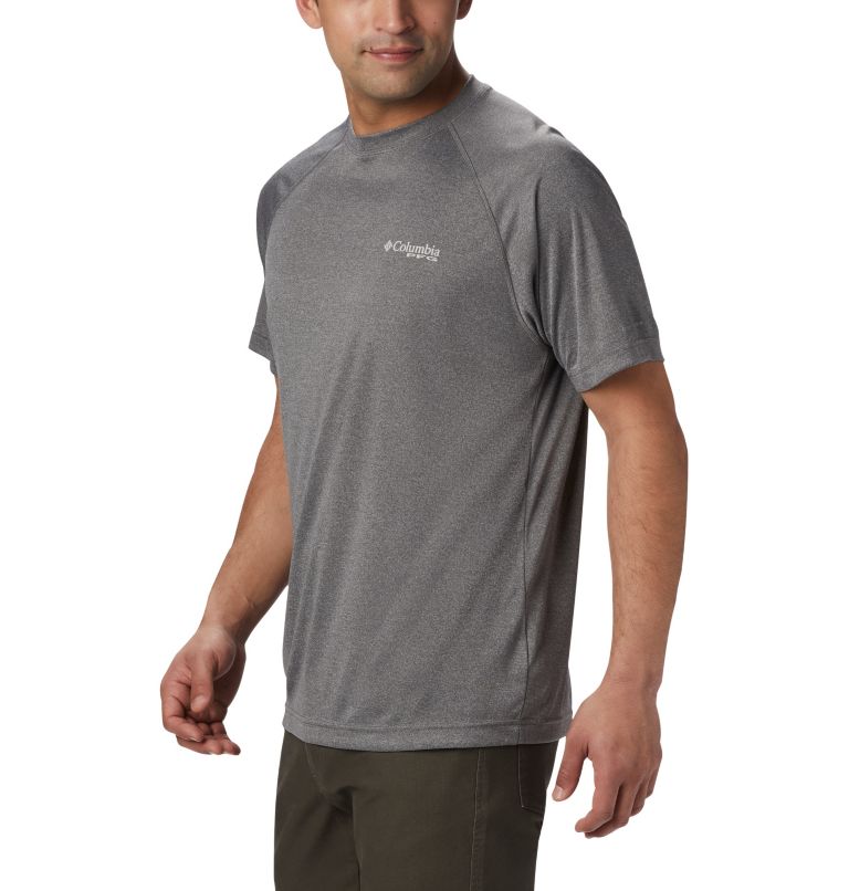 Thumbnail: Terminal Tackle Heather SS Shirt | 030 | XL, Color: Charcoal Heather, Cool Grey Logo, image 4