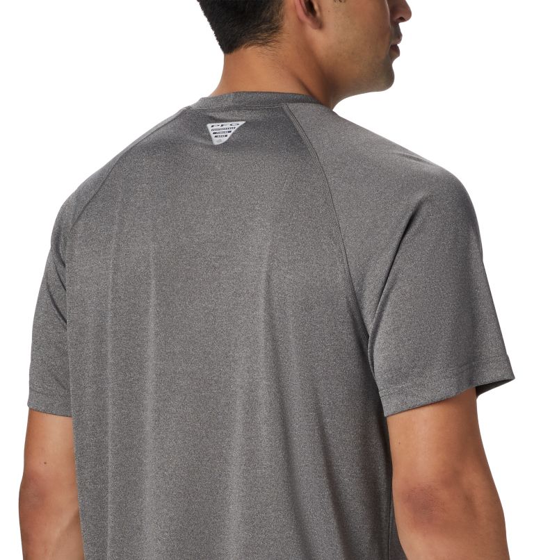 Thumbnail: Terminal Tackle Heather SS Shirt | 030 | XXL, Color: Charcoal Heather, Cool Grey Logo, image 5