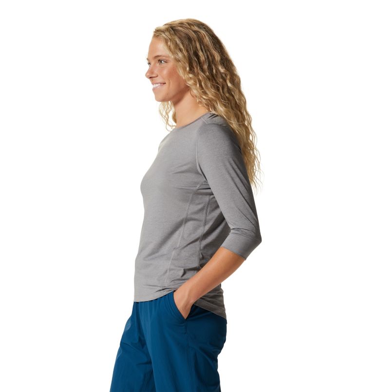 T-shirt col rond 3/4 Crater Lake Femme, Color: Manta Grey Heather, image 3