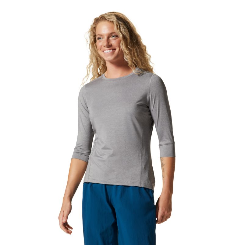 T-shirt col rond 3/4 Crater Lake Femme, Color: Manta Grey Heather, image 5