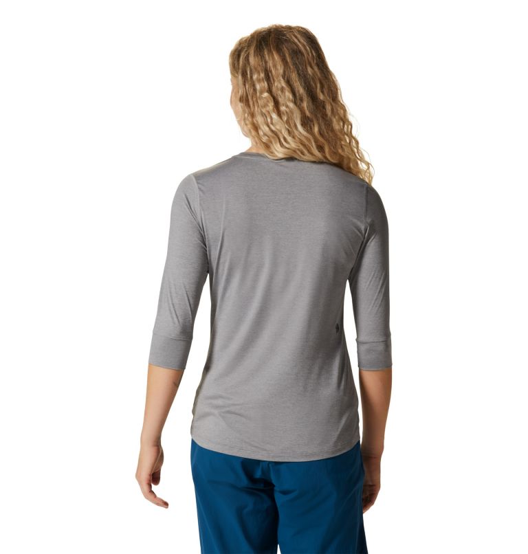 Thumbnail: T-shirt col rond 3/4 Crater Lake Femme, Color: Manta Grey Heather, image 2