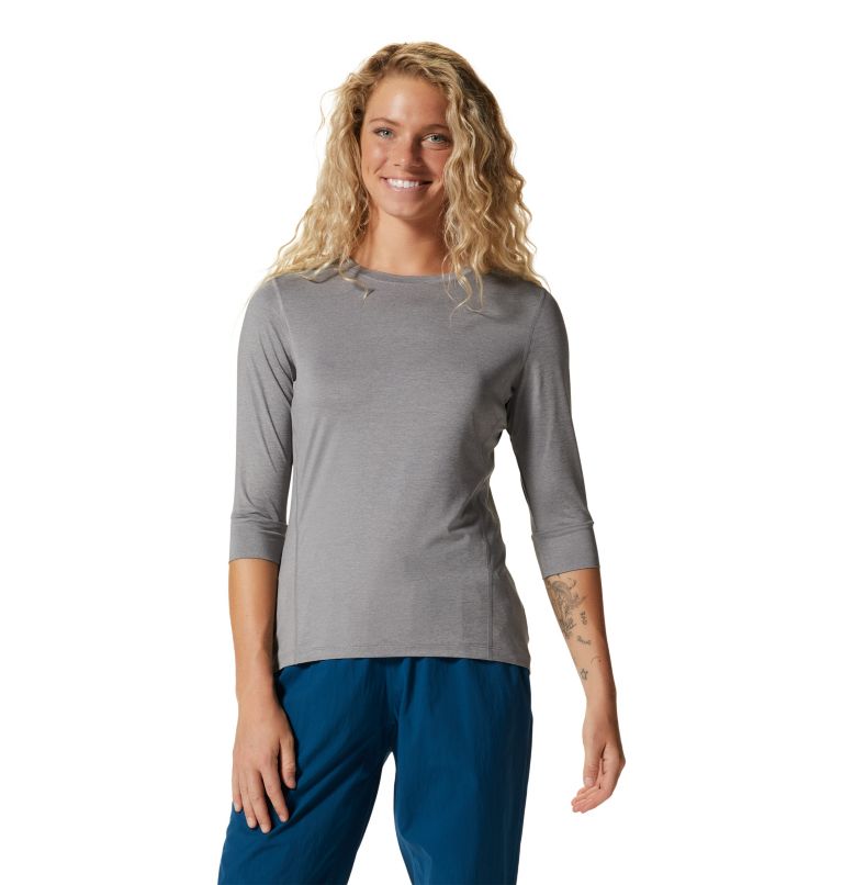 T-shirt col rond 3/4 Crater Lake Femme, Color: Manta Grey Heather, image 1