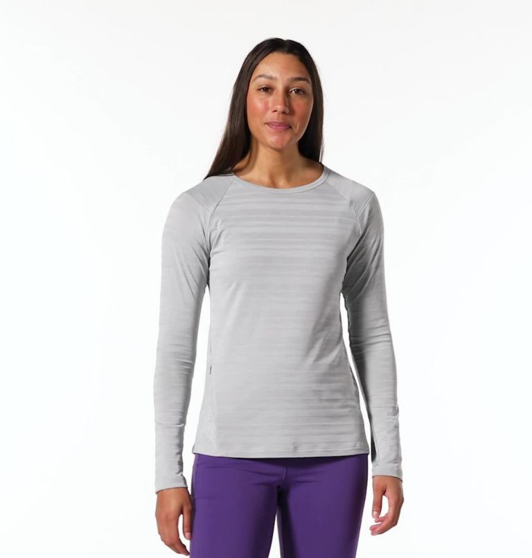 Women's Mighty Stripe Long Sleeve T-Shirt, Color: Glacial