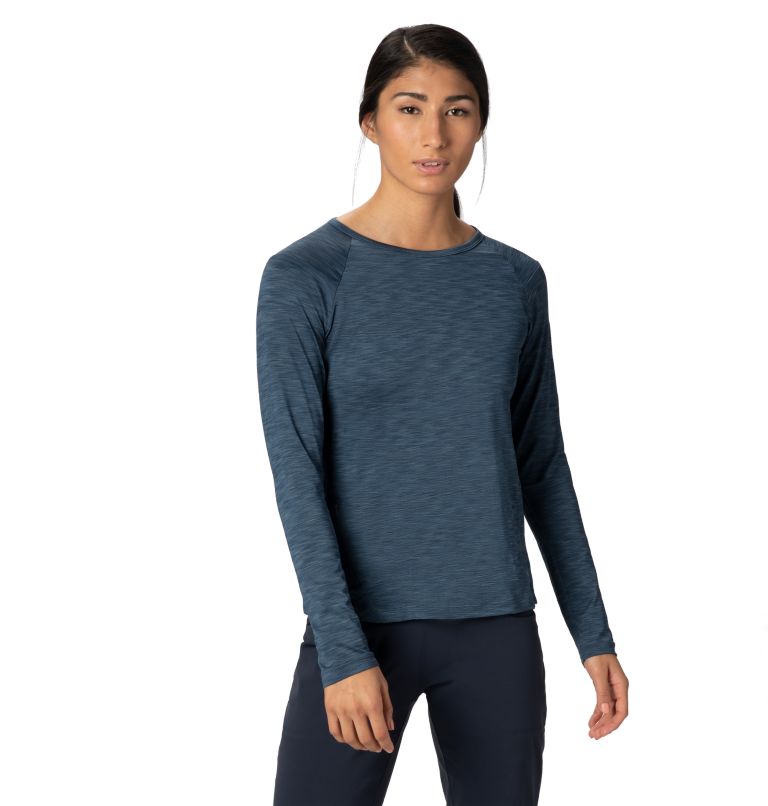 Thumbnail: Women's Mighty Stripe Long Sleeve T-Shirt, Color: Zinc, image 1