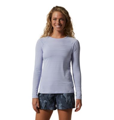 Women's Mighty Stripe Long Sleeve T-Shirt, Color: Vinca