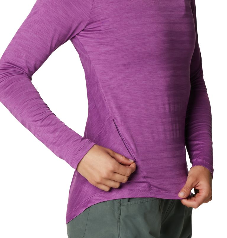Women's Mighty Stripe Long Sleeve T-Shirt, Color: Acai, image 4