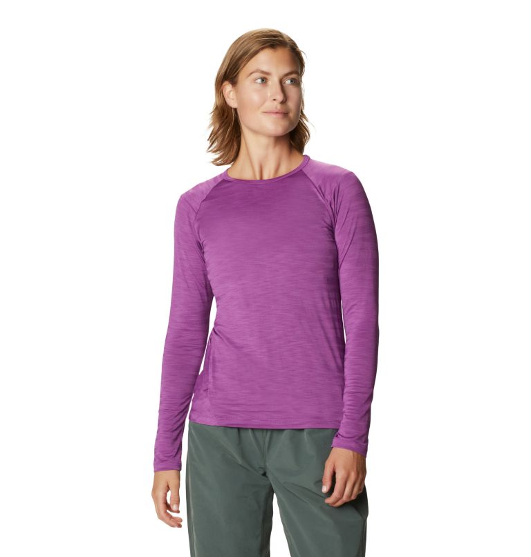 Women's Mighty Stripe Long Sleeve T-Shirt, Color: Acai, image 1