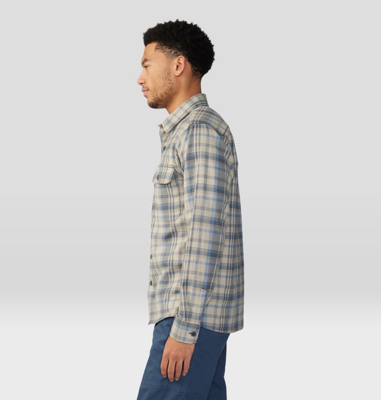 Men's Voyager One Long Sleeve Shirt, Color: Badlands Bucket List Plaid, image 3