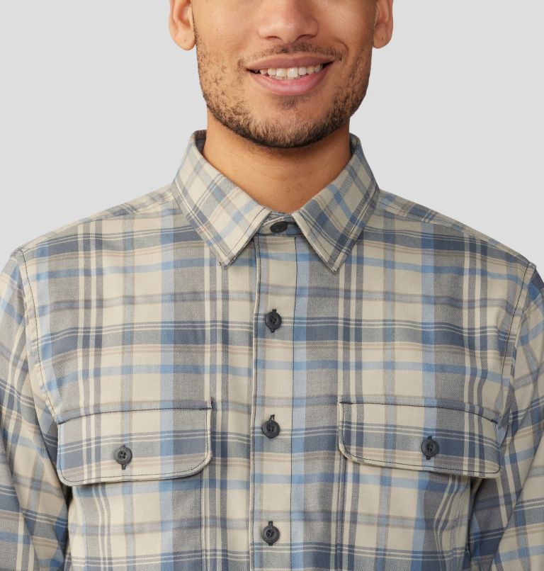 Men's Voyager One Long Sleeve Shirt, Color: Badlands Bucket List Plaid, image 4