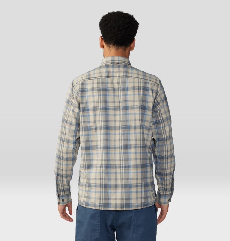 Men's Voyager One Long Sleeve Shirt, Color: Badlands Bucket List Plaid, image 2