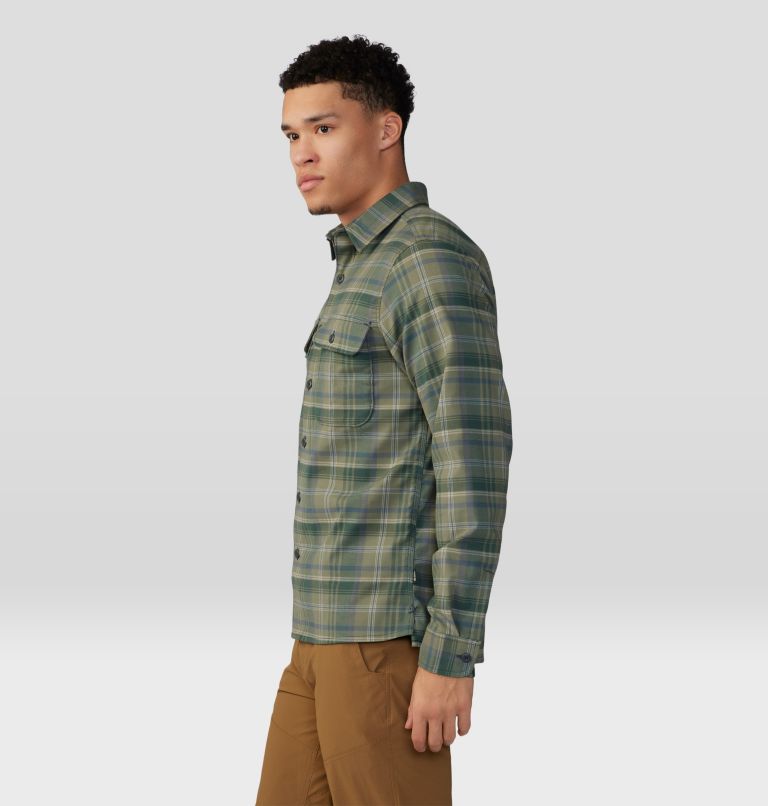 Thumbnail: Men's Voyager One Long Sleeve Shirt, Color: Stone Green Bucket List Plaid, image 3