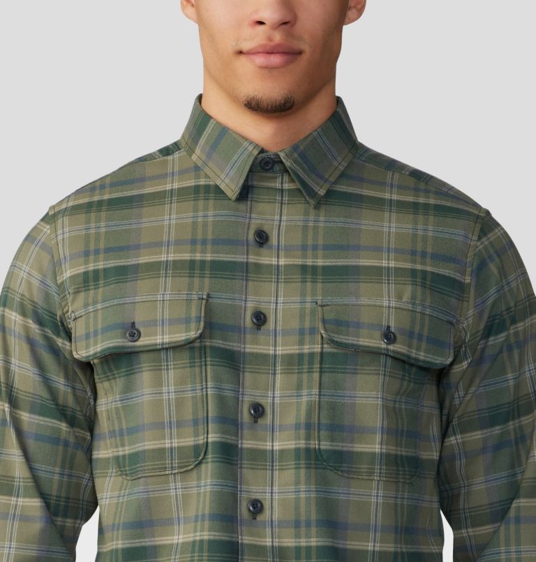 Thumbnail: Men's Voyager One Long Sleeve Shirt, Color: Stone Green Bucket List Plaid, image 4