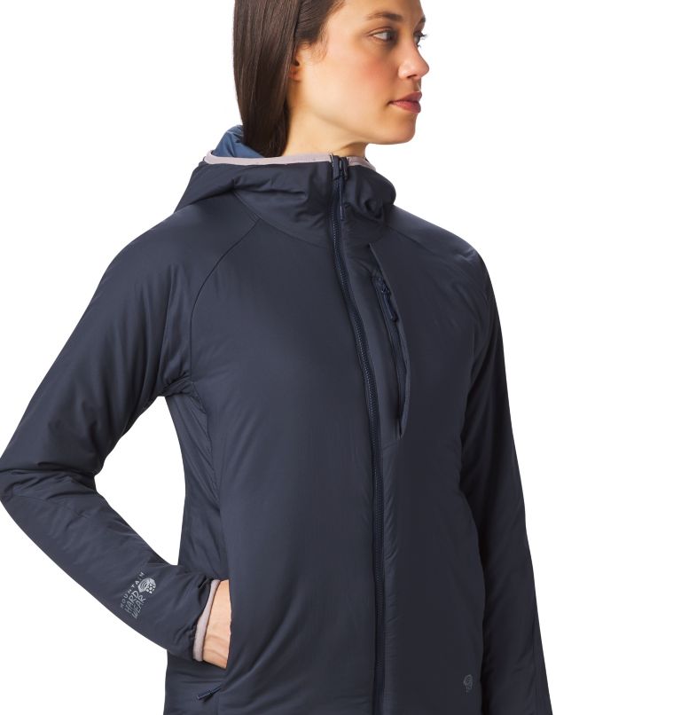 Women's Kor Strata Hooded Jacket, Color: Dark Zinc