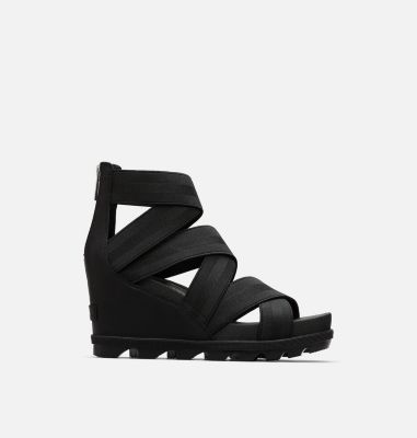 sorel joanie wedge sandal black