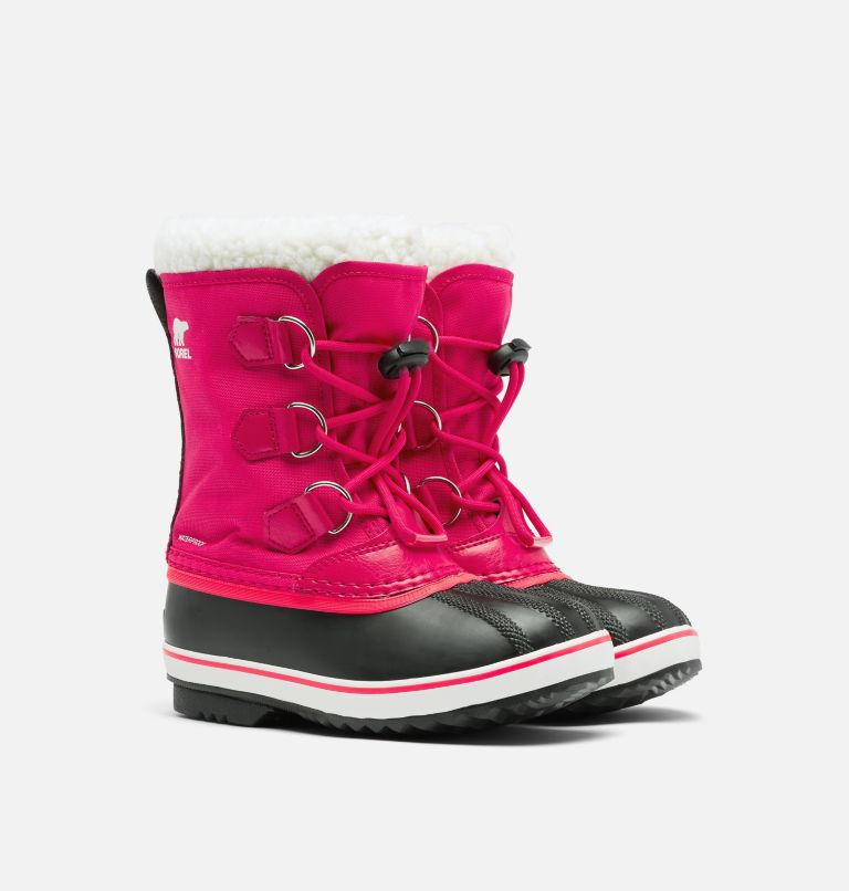 Thumbnail: Yoot Pac Nylon Schneestiefel für Kinder, Color: Bright Rose, image 2