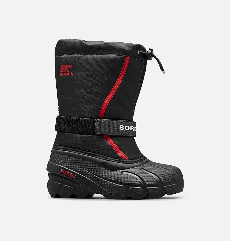 Youth Flurry Boot, Color: Black, Bright Red, image 1