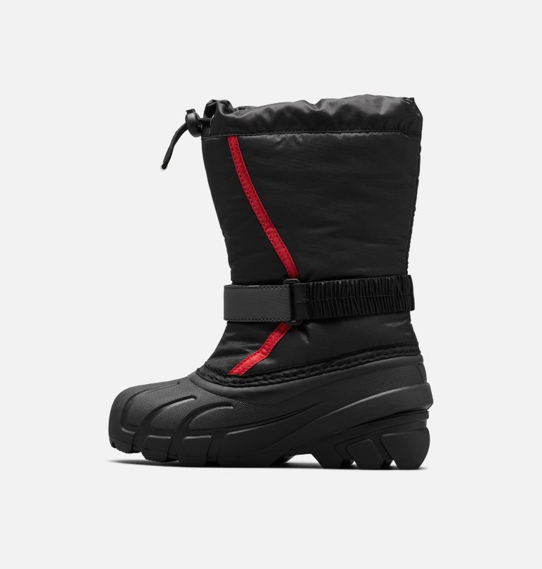 Youth Flurry Boot, Color: Black, Bright Red, image 4