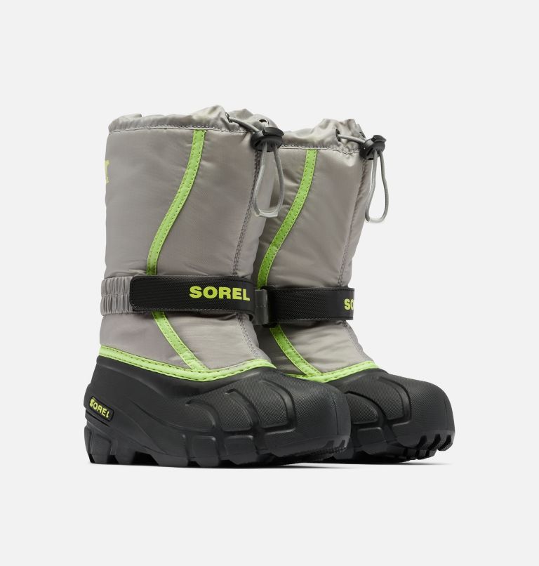 Thumbnail: Youth Flurry Snow Boot, Color: Chrome Grey, Black, image 2