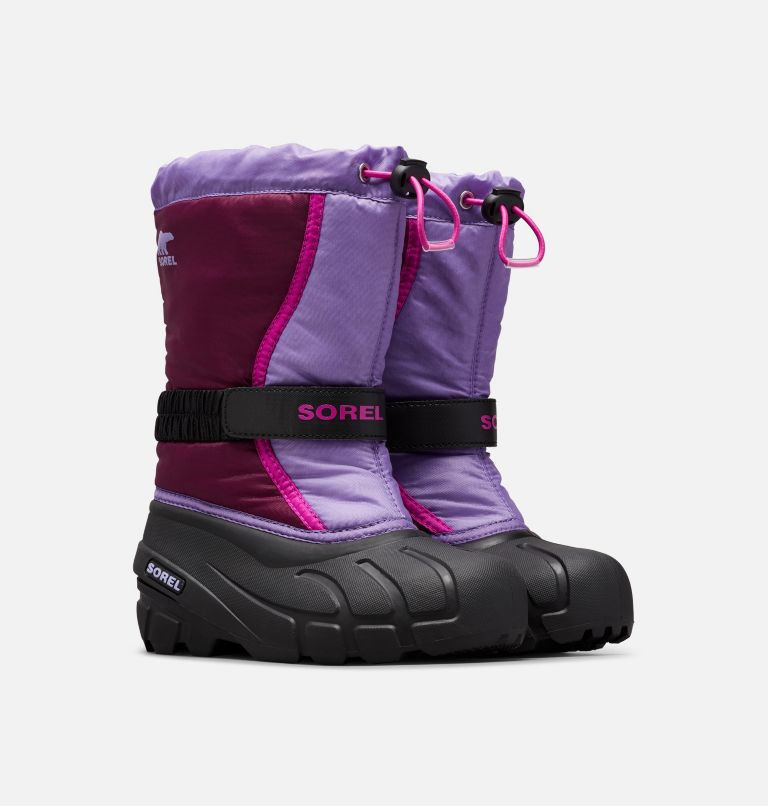 Sorel Youth Flurry Winter Snow Boots Black Super Blue 1855251-014 