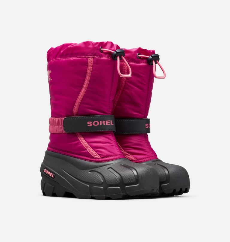 Thumbnail: Youth Flurry Snow Boot, Color: Deep Blush, Tropic Pink, image 2