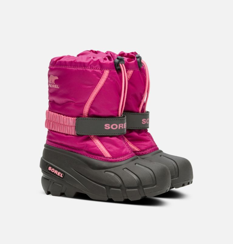 Thumbnail: Kids' Flurry Snow Boot, Color: Deep Blush, Tropic Pink, image 2