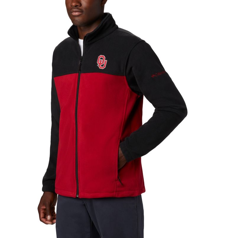 Men's Collegiate Flanker III Fleece Jacket - Oklahoma, Color: OK - Black, Red Velvet