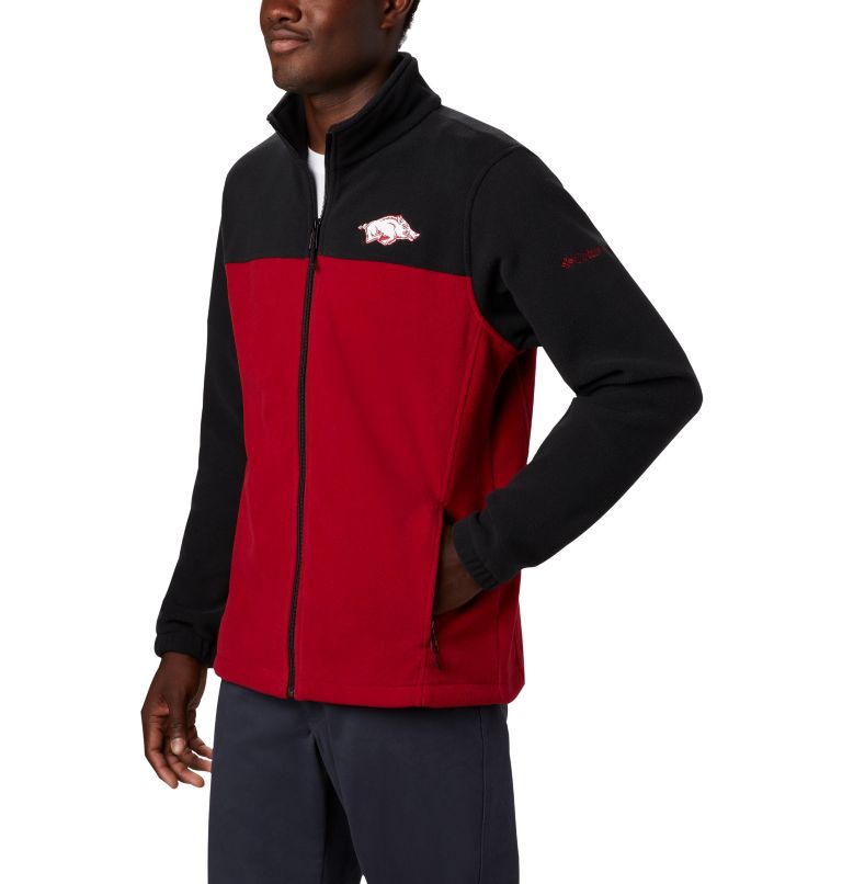 Men's Collegiate Flanker III Fleece Jacket - Arkansas, Color: ARK - Black, Red Velvet