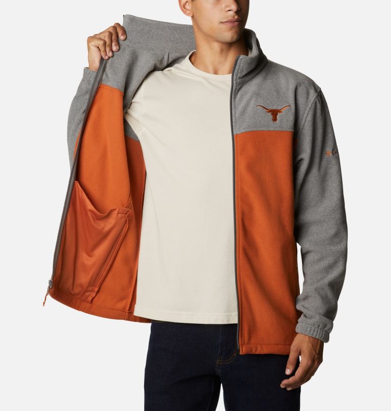 Men's Collegiate Flanker III Fleece Jacket - Texas, Color: TEX - Charcoal, Cedar