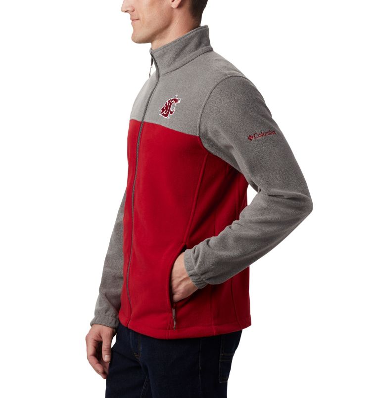 Men's Collegiate Flanker III Fleece Jacket - Tall - Washington State, Color: WAZ - Charcoal, Red Velvet, image 4