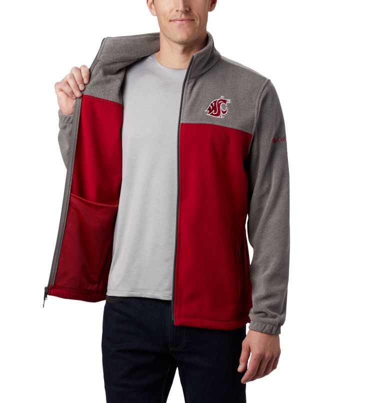 Thumbnail: Men's Collegiate Flanker III Fleece Jacket - Tall - Washington State, Color: WAZ - Charcoal, Red Velvet, image 5