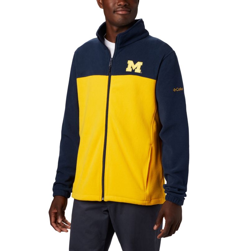 Thumbnail: Men's Collegiate Flanker III Fleece Jacket - Tall - Michigan, Color: UM - Collegiate Navy, Collegiate Yellow, image 1