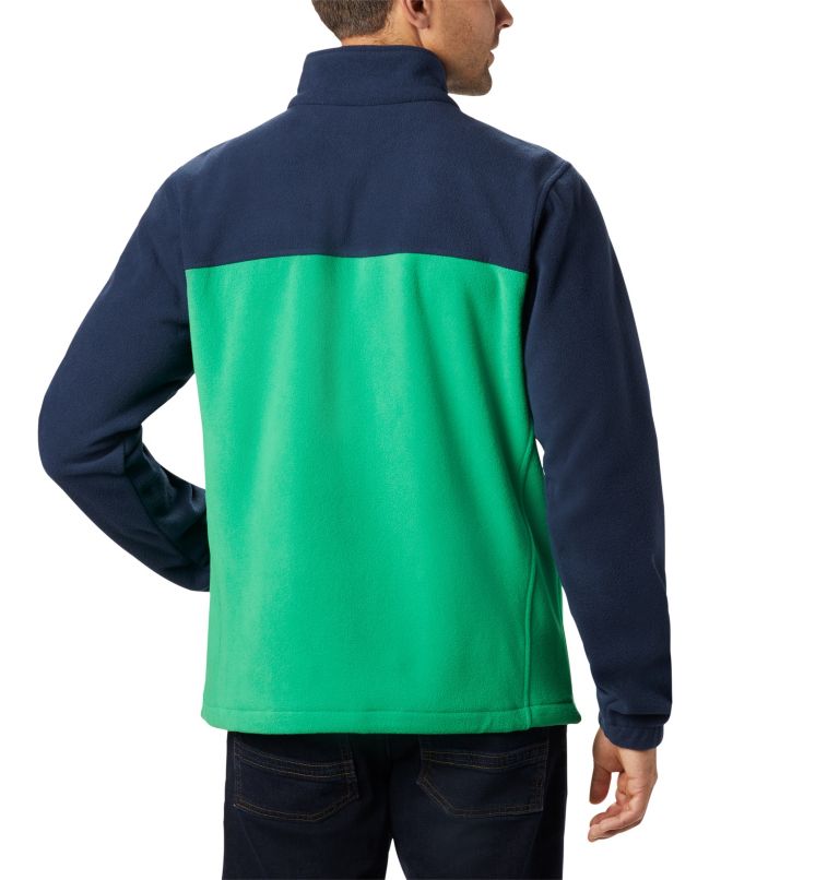Men's Collegiate Flanker III Fleece Jacket - Notre Dame, Color: ND - Collegiate Navy, Fuse Green