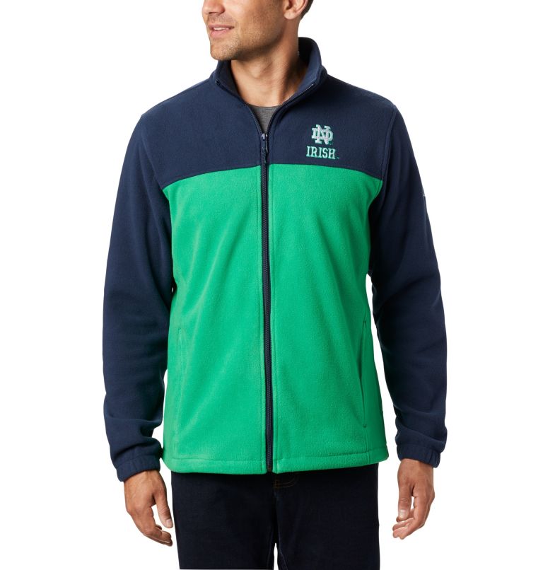 Men's Collegiate Flanker III Fleece Jacket - Notre Dame, Color: ND - Collegiate Navy, Fuse Green