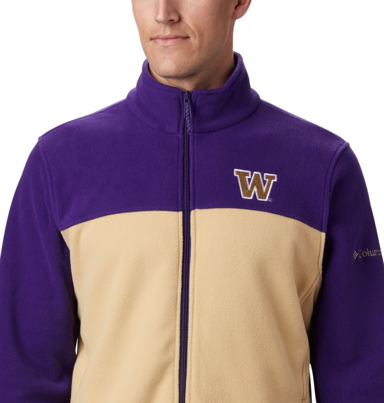 Men's Collegiate Flanker III Fleece Jacket - Washington, Color: UW - UW Purple, Sierra Tan