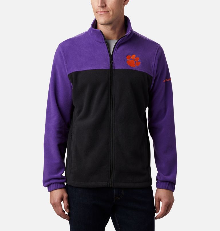 Thumbnail: Men's Collegiate Flanker III Fleece Jacket - Clemson, Color: CLE - Vivid Purple, Black, image 1