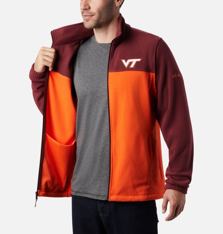 Men's Collegiate Flanker III Fleece Jacket - Tall - Virginia Tech, Color: VT - Deep Maroon, Tangy Orange, image 6