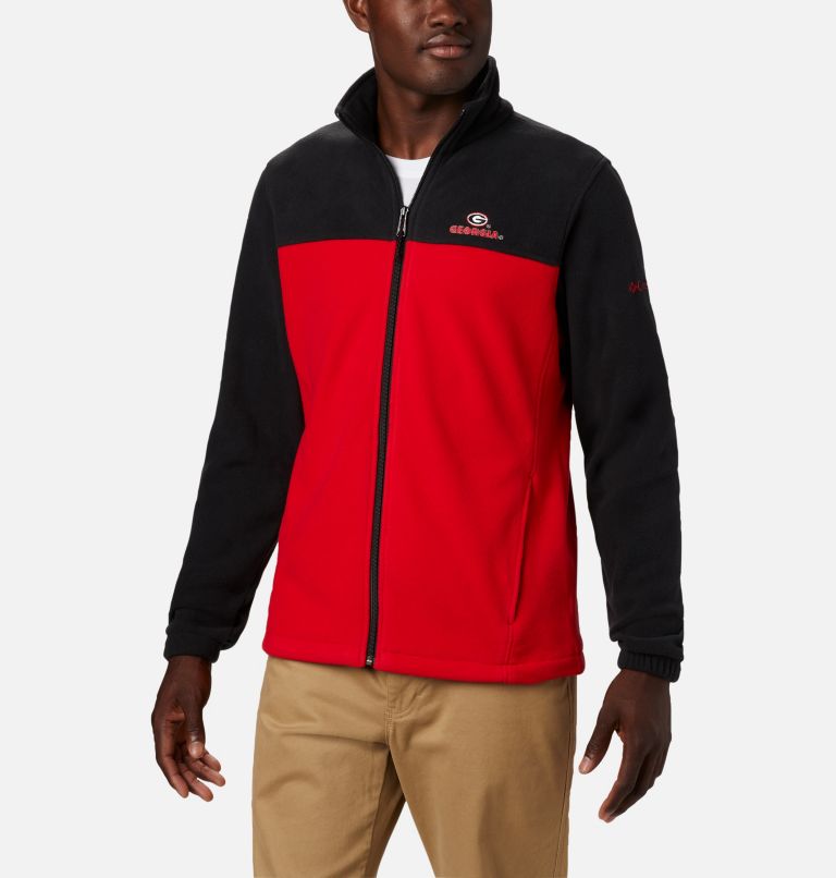 Thumbnail: Men's Collegiate Flanker III Fleece Jacket - Georgia, Color: UGA - Black, Bright Red, image 1