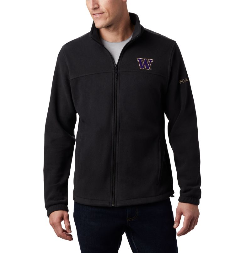 Thumbnail: Men's Collegiate Flanker III Fleece Jacket - Tall - Washington, Color: UW - Black, image 1