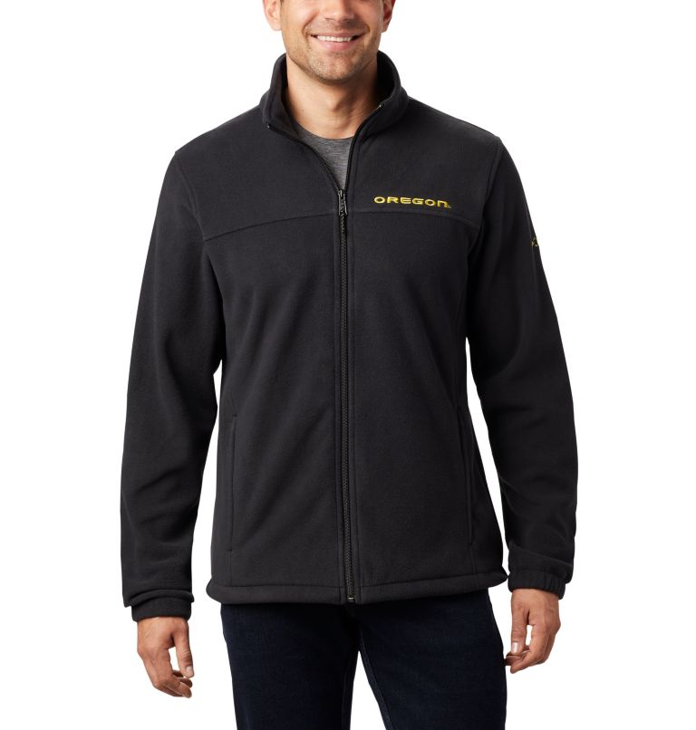 Thumbnail: Men's Collegiate Flanker III Fleece Jacket - Tall - Oregon, Color: UO - Black, image 1