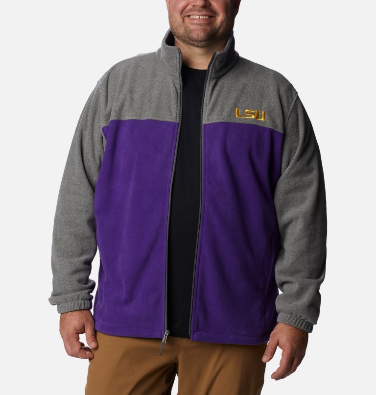 CLG Flanker III Fleece Jacket | 046 | 6X, Color: LSU - Charcoal Heather, Vivid Purple, image 7