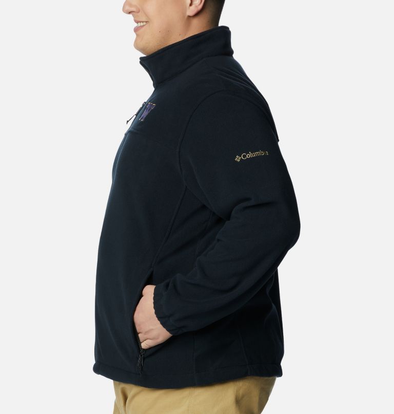 Thumbnail: Men's Collegiate Flanker III Fleece Jacket - Big - Washington, Color: UW - Black, image 3