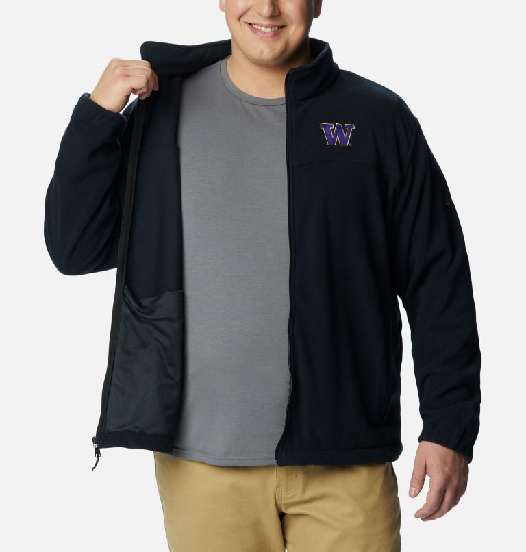 Thumbnail: Men's Collegiate Flanker III Fleece Jacket - Big - Washington, Color: UW - Black, image 5