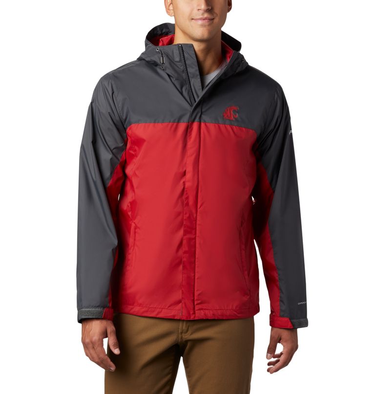 Men's Collegiate Glennaker Storm Rain Jacket - Washington State, Color: WAZ - Dark Grey, Red Velvet, image 1