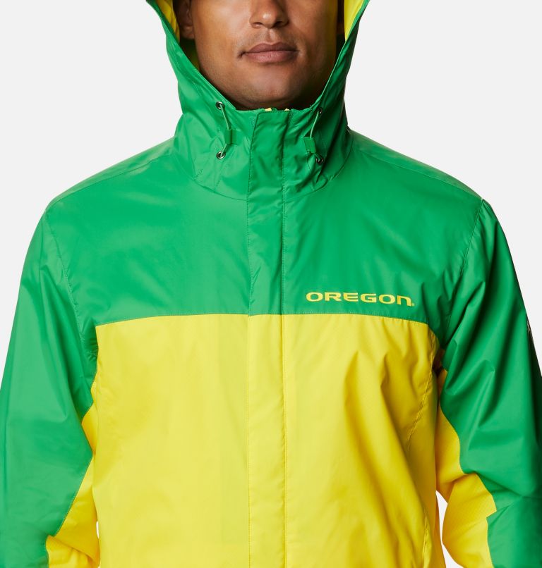 Men's Collegiate Glennaker Storm Rain Jacket - Oregon, Color: UO - Fuse Green, Yellow Glo, image 4