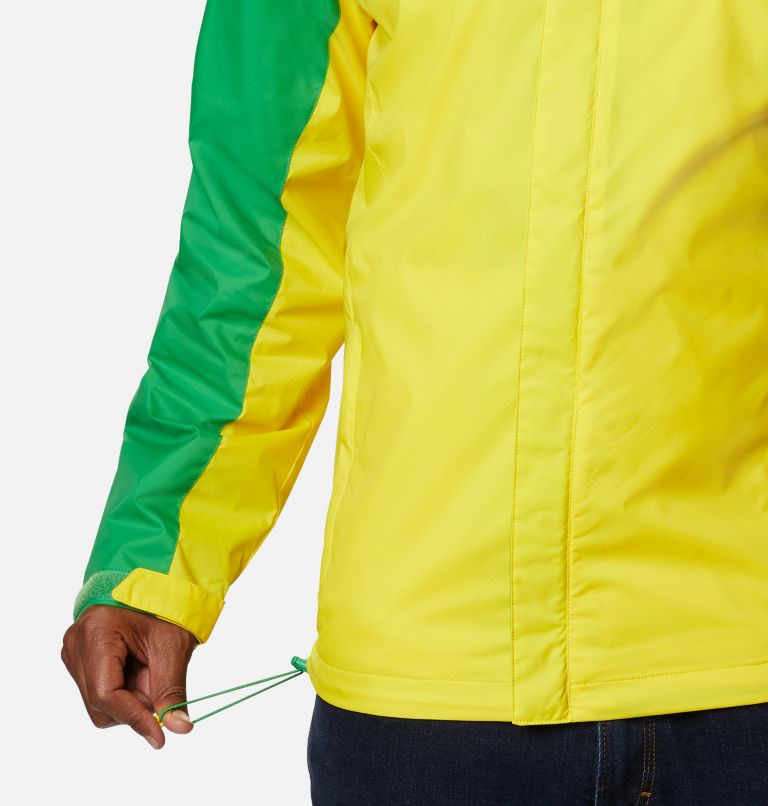Men's Collegiate Glennaker Storm Rain Jacket - Oregon, Color: UO - Fuse Green, Yellow Glo, image 6