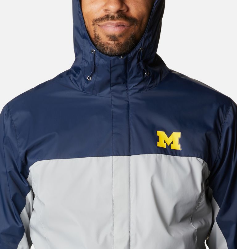 Men's Collegiate Glennaker Storm Jacket - Michigan, Color: UM - Collegiate Navy, Columbia Grey