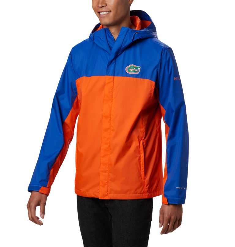 Thumbnail: Men's Collegiate Glennaker Storm Rain Jacket - Florida, Color: FLA - Azul, Spark Orange, image 1